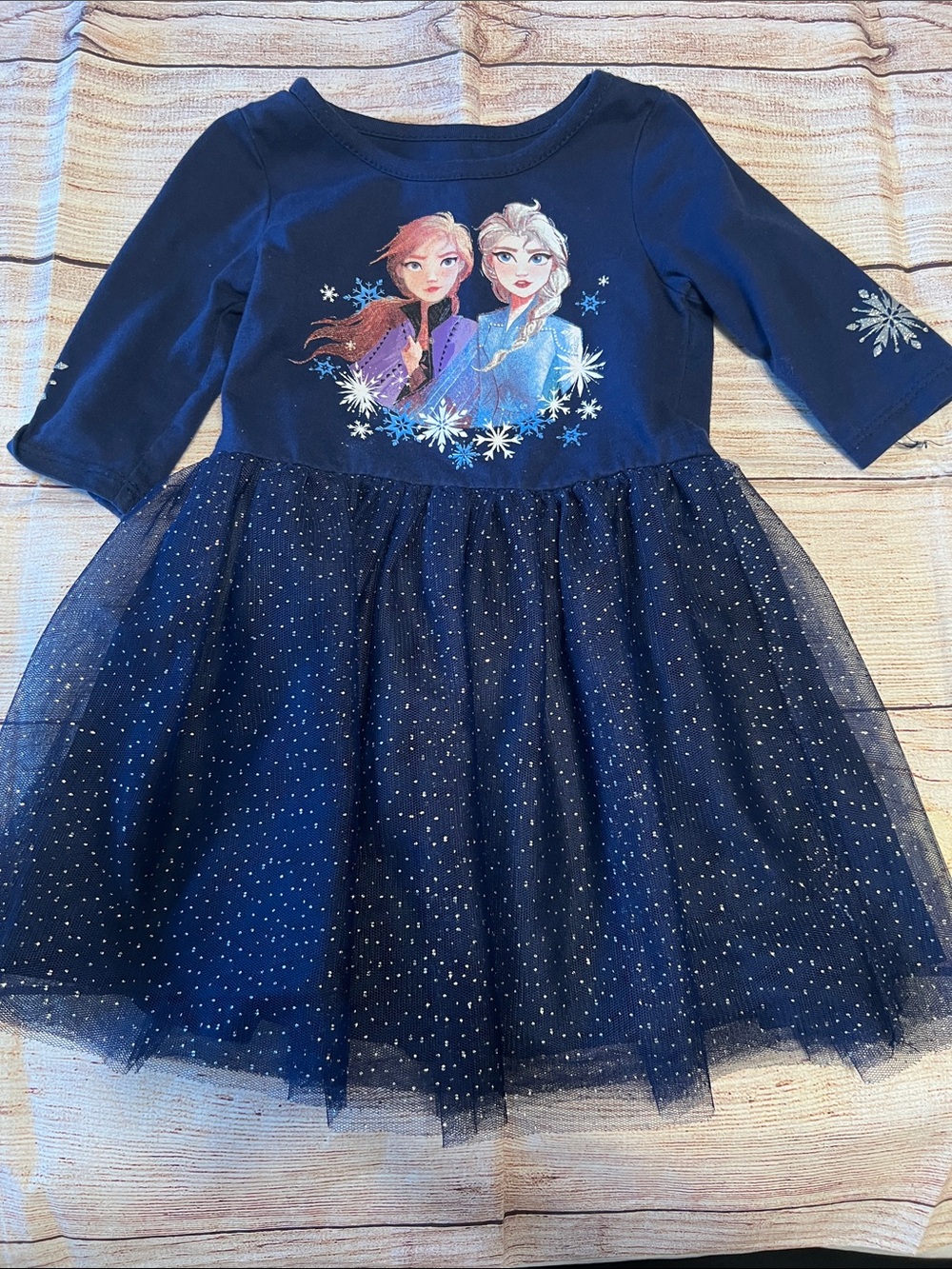 Disney Frozen Navy Blue Tulle Sparkle Dress